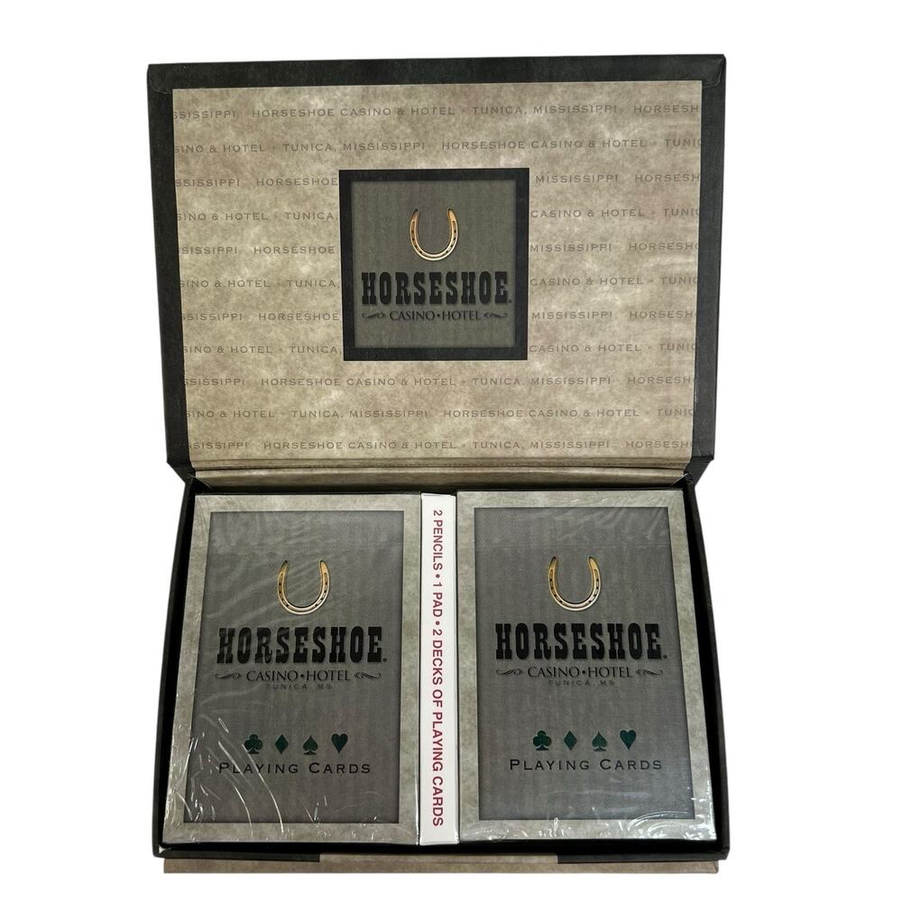 HORSESHOE CASINO 2006 Tunica Mississippi Sealed 2 Decks Playing Cards Gift‎ Set